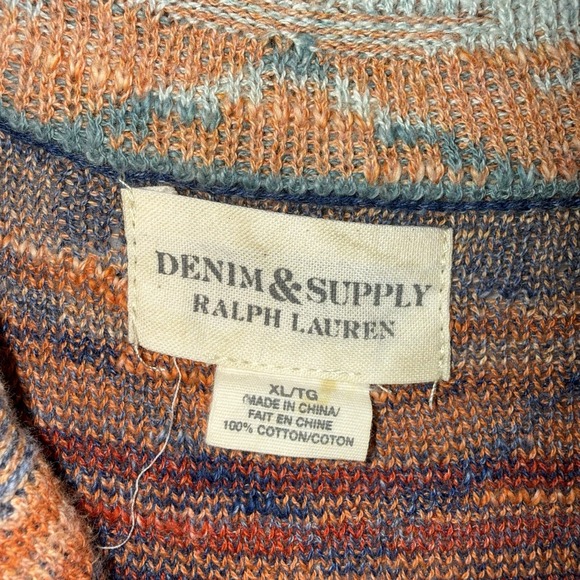 VTG Ralph Lauren Denim Supply Womens Southwestern Cardigan Shawl Collar Aztec XL - Picture 6 of 13